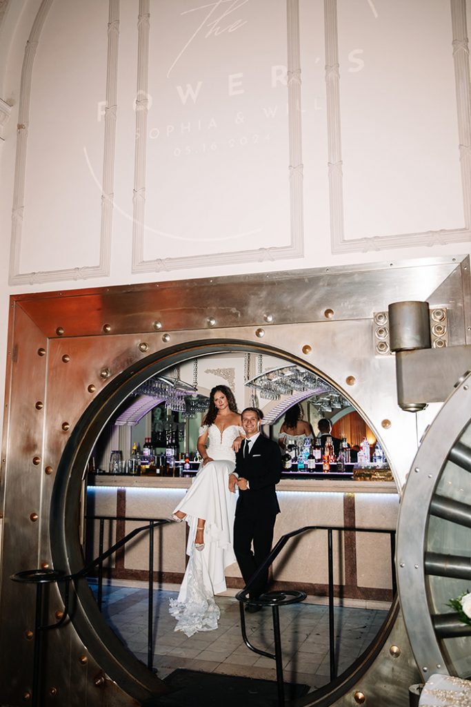 Bride and Groom in The Vault at The Treasury