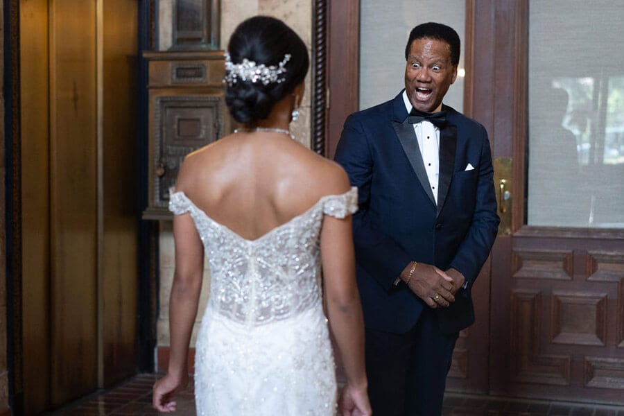 Treasury on the Plaza First Look Photos | St Augustine Wedding Photos