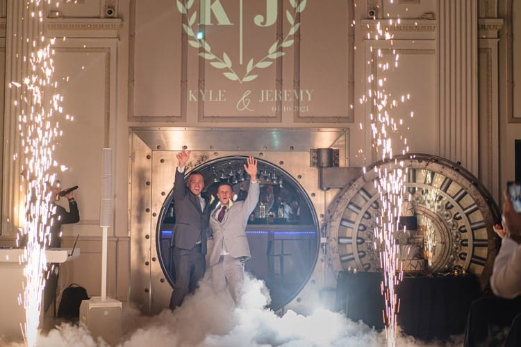 wedding reception cold spark entrance