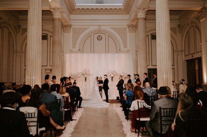 Glam Wedding ceremony with a Rock and Roll Surprise at The Treasury | Cristal + Steven