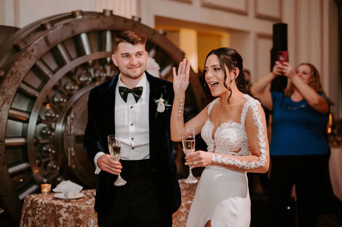 Rock and roll wedding performance Journey | Glam Wedding with a Rock and Roll Surprise at The Treasury | Cristal + Steven