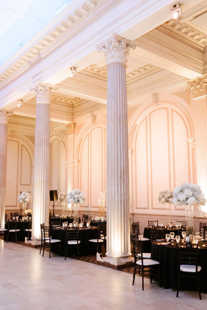 Classic black and white wedding at The Treasury in St. Augustine