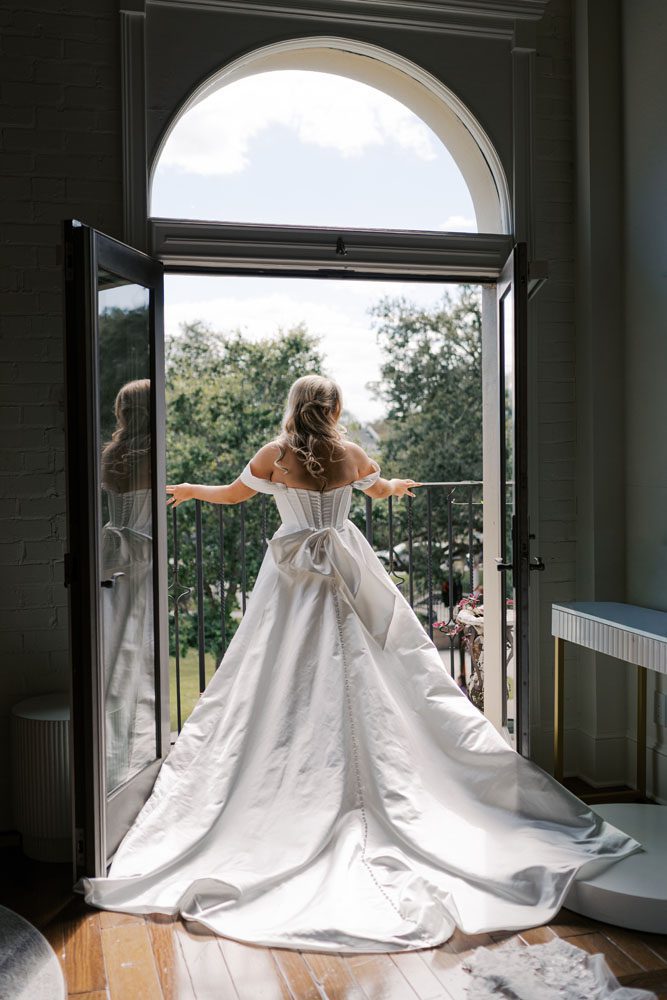 Bride in her wedding dress