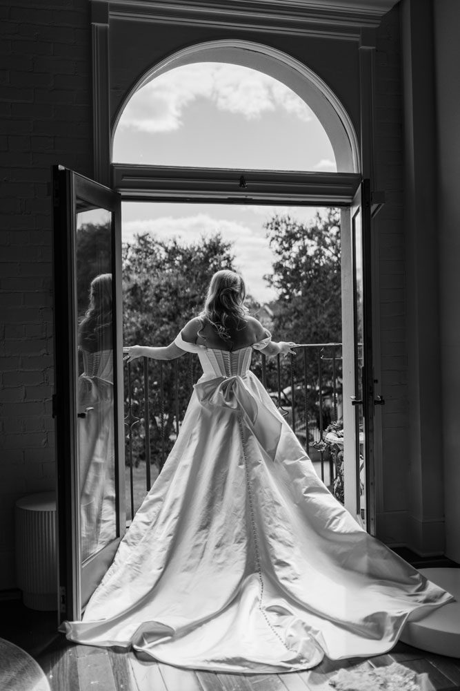 Bride in her wedding dress