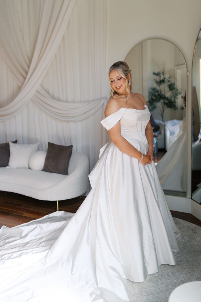 Bride in her wedding dress