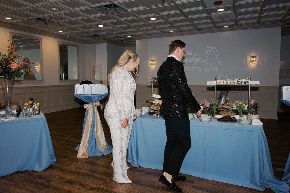 Private first look for Venetian Hour and outfit change