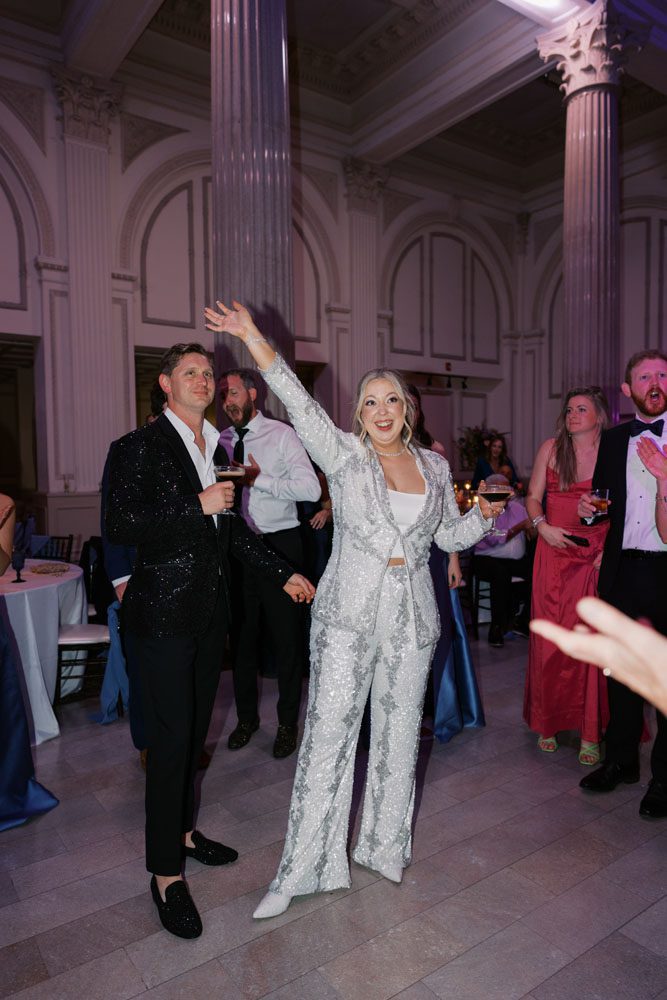 Couple dancing during reception with espresso martinis