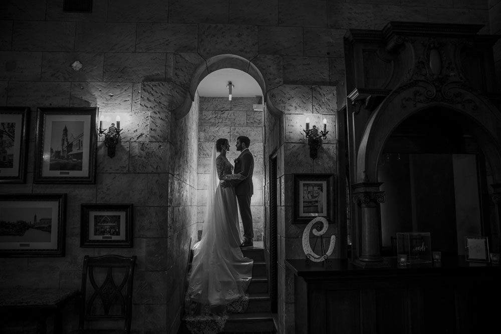 Wedding portraits inside the Grand Foyer at The Treasury on the Plaza.